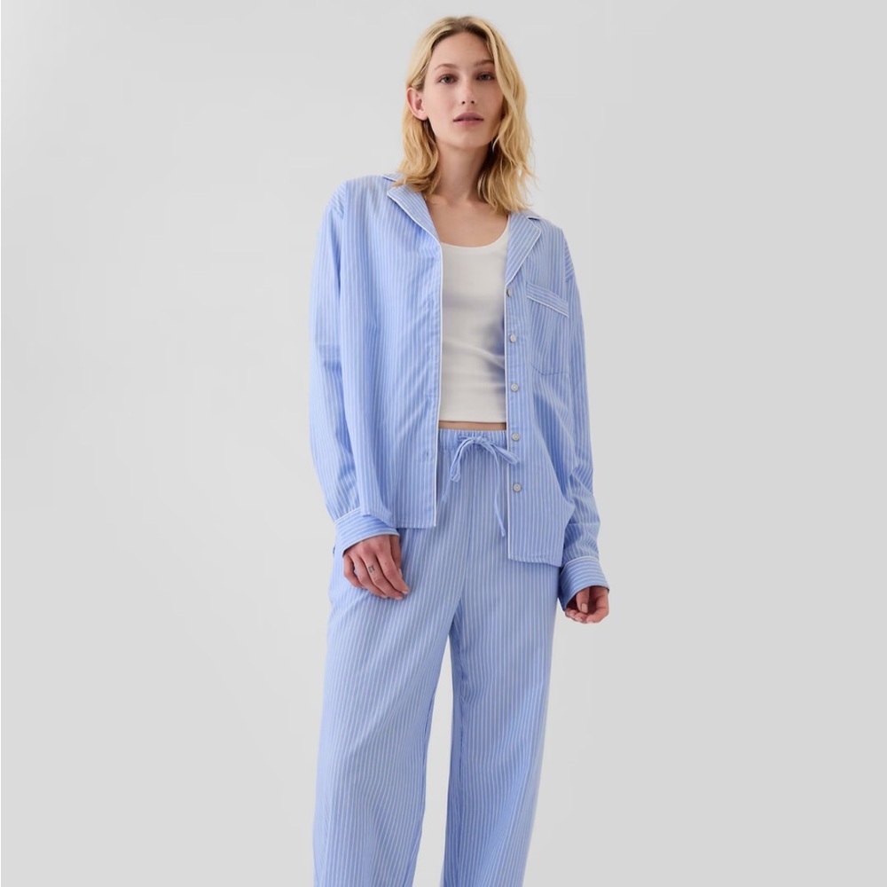 GAP Body Poplin Striped Pajama Set